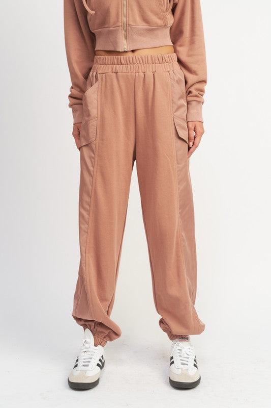 Track Star Contrasted Cargo Jogger Pants