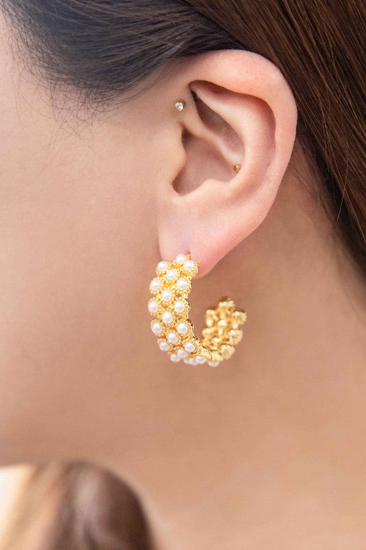 Pearl Hoop Earrings