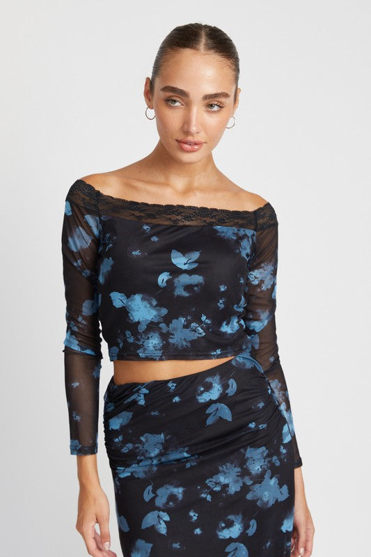 Victoria Floral Lace Off-Shoulder Top