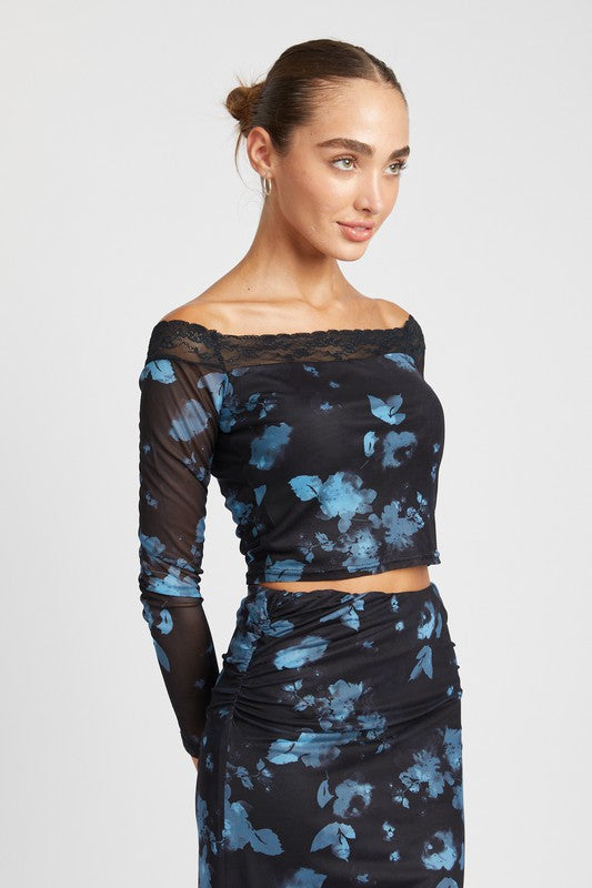 Victoria Floral Lace Off-Shoulder Top