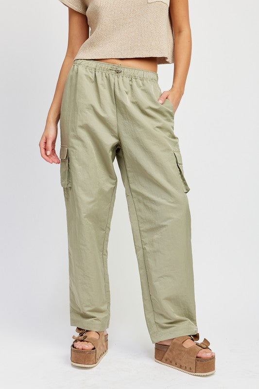 Quincy Elastic Waist Band Straight Leg Pants