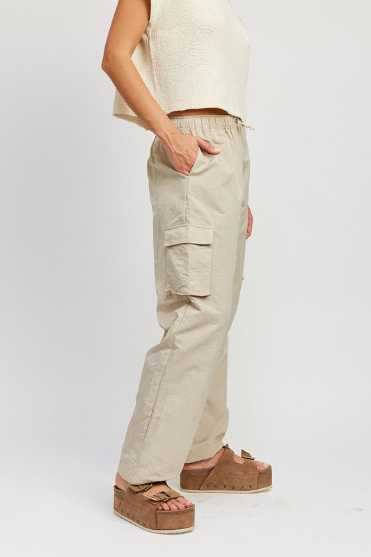 Quincy Elastic Waist Band Straight Leg Pants