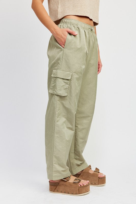 Quincy Elastic Waist Band Straight Leg Pants