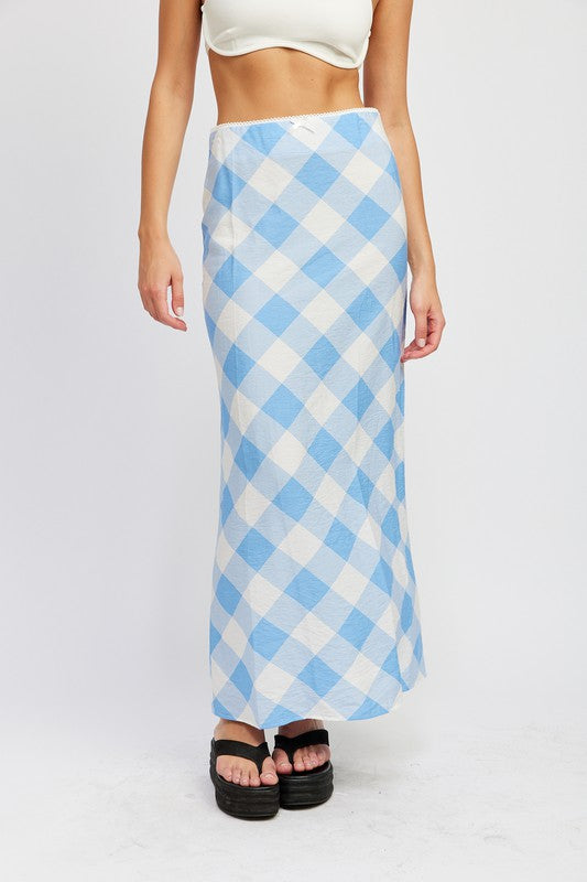 Plaid Bias Maxi Skirt