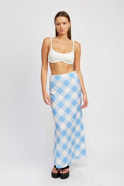 Plaid Bias Maxi Skirt