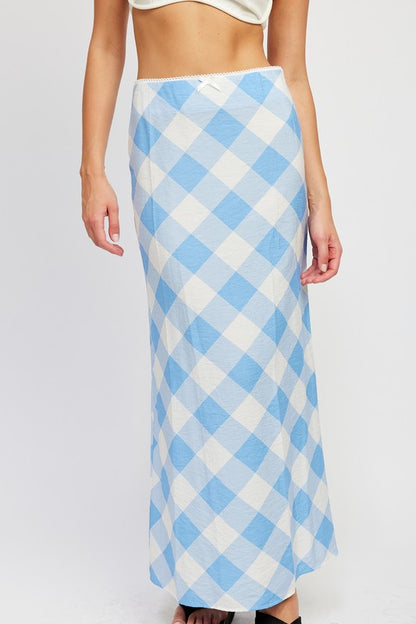 Plaid Bias Maxi Skirt