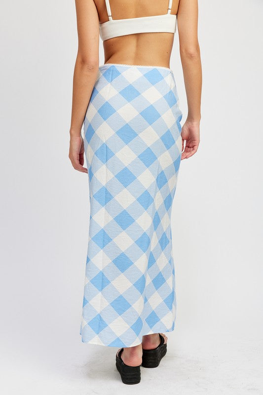 Plaid Bias Maxi Skirt