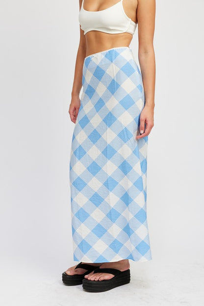 Plaid Bias Maxi Skirt