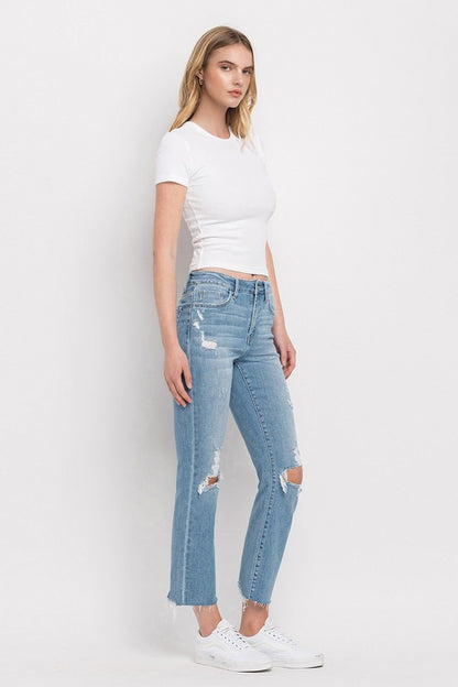 Flying Monkey High Rise Cropped Straight Jeans