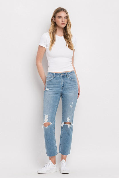 Flying Monkey High Rise Cropped Straight Jeans