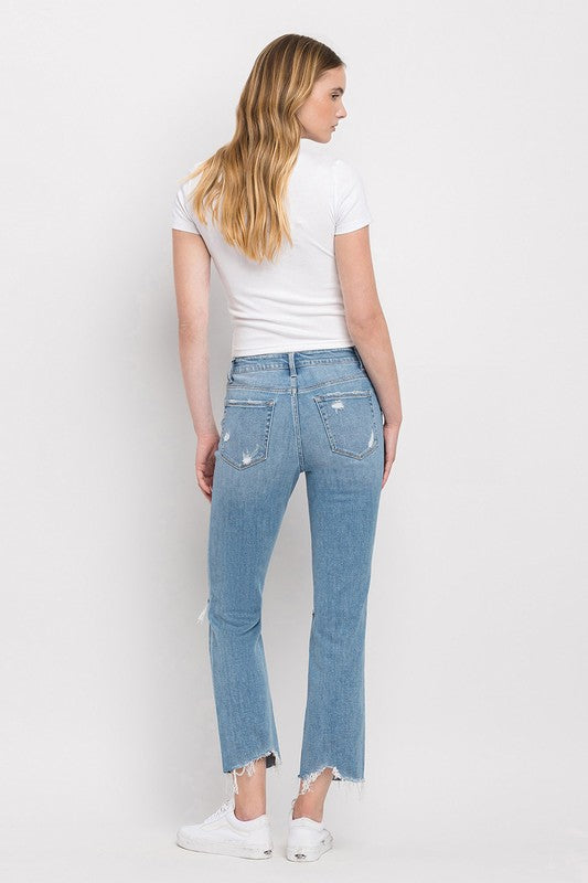 Flying Monkey High Rise Cropped Straight Jeans