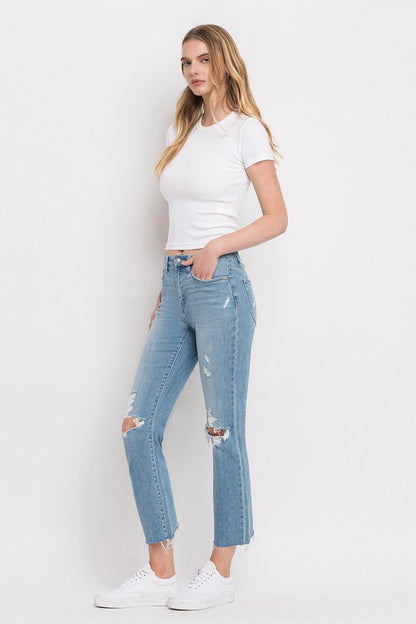 Flying Monkey High Rise Cropped Straight Jeans