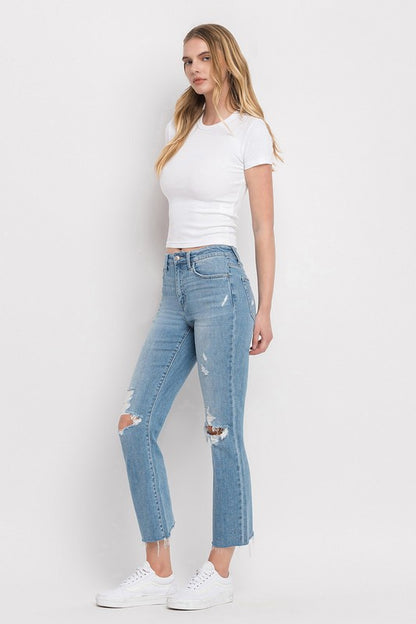 Flying Monkey High Rise Cropped Straight Jeans