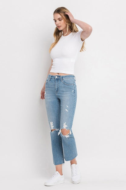 Flying Monkey High Rise Cropped Straight Jeans