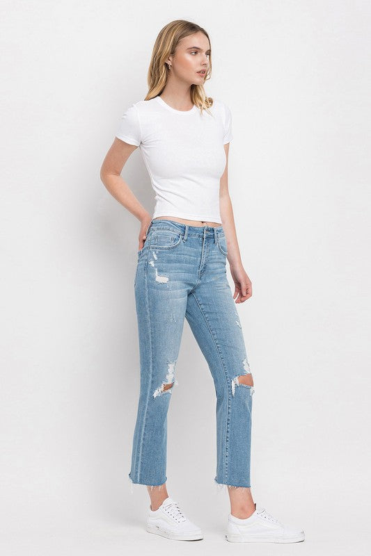 Flying Monkey High Rise Cropped Straight Jeans