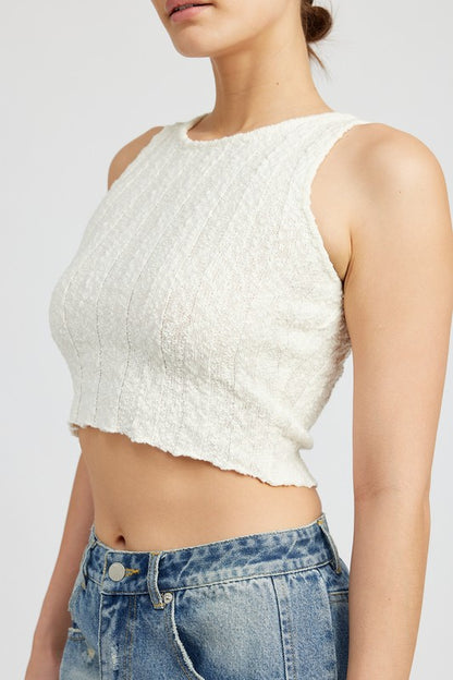 Calista Ribbed Crop Tank Top