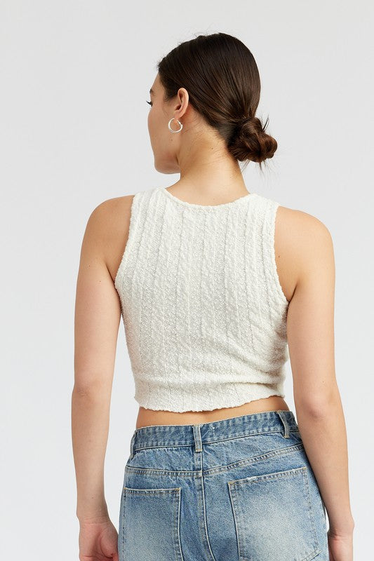 Calista Ribbed Crop Tank Top