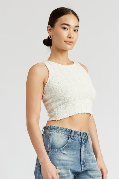 Calista Ribbed Crop Tank Top