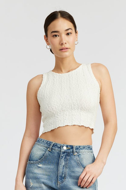 Calista Ribbed Crop Tank Top