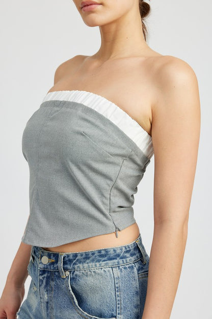 Contrasted Tube Top