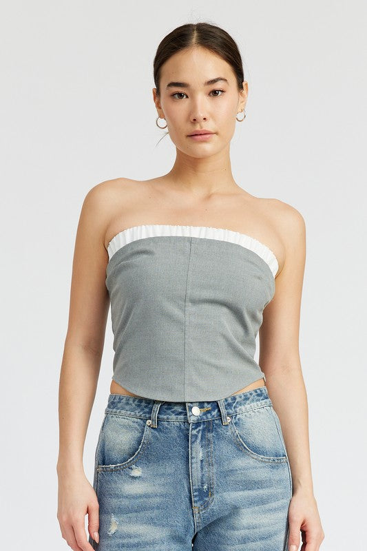 Contrasted Tube Top