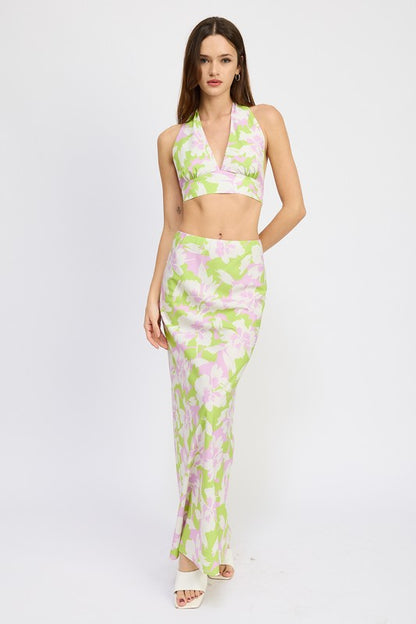 Lucia Floral Bias Maxi Skirt