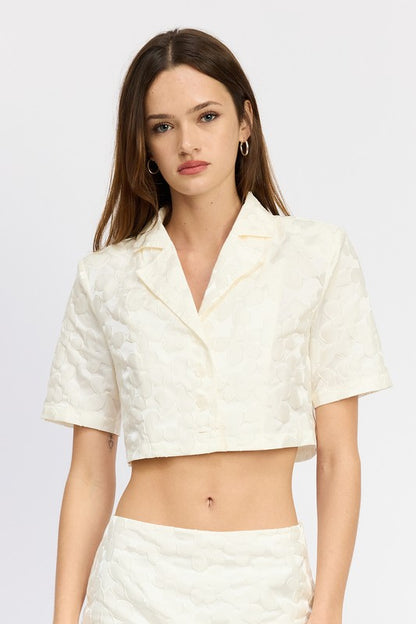 Dayton Floral Button Up Crop Top