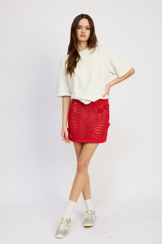 Delilah Rosette Crochet Mini Skirt