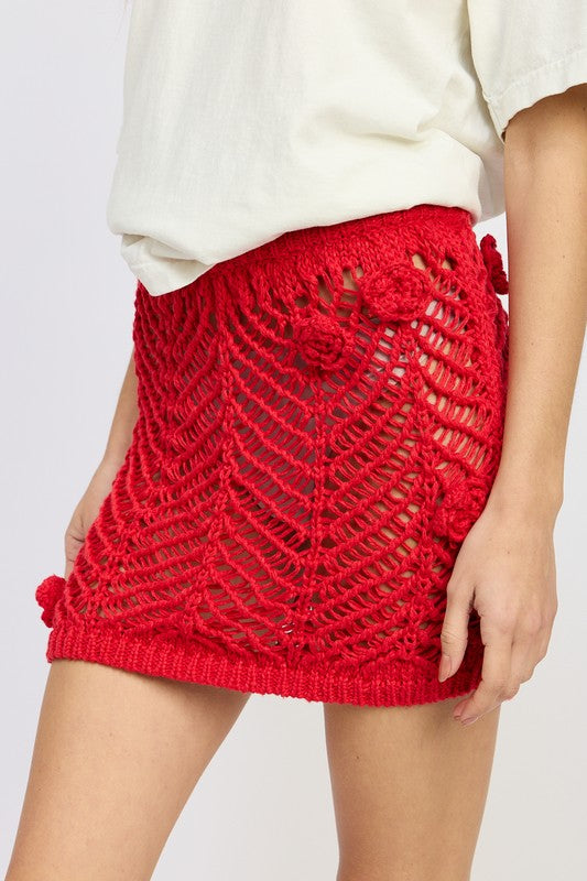 Delilah Rosette Crochet Mini Skirt