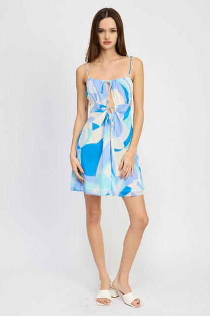 Harper Geometric Double Tie Mini Dress