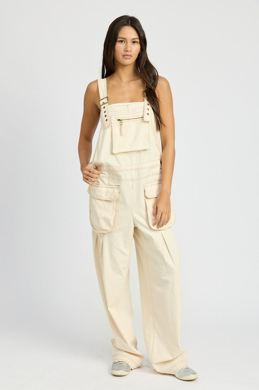 Davie Oversized Cargo Overall Jumpsuit