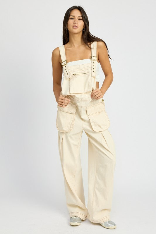 Davie Oversized Cargo Overall Jumpsuit