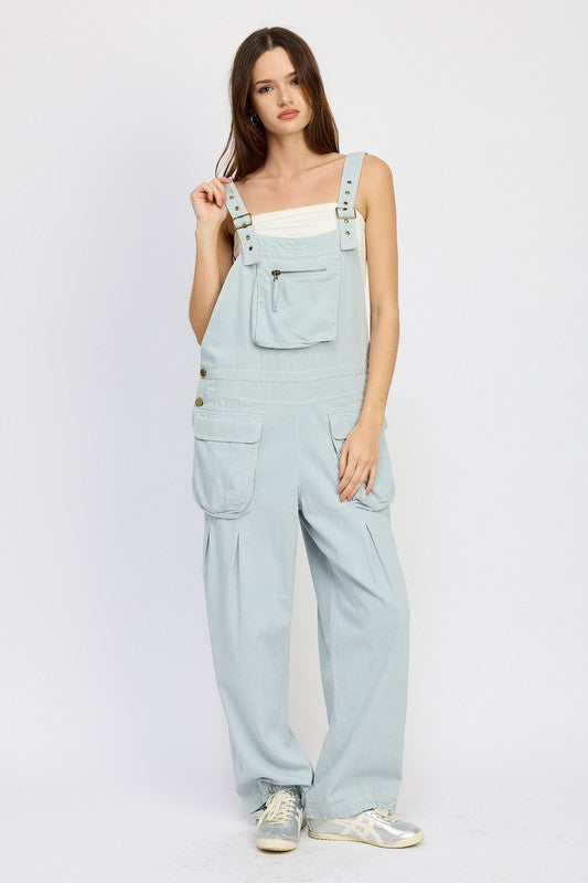 Davie Oversized Cargo Overall Jumpsuit