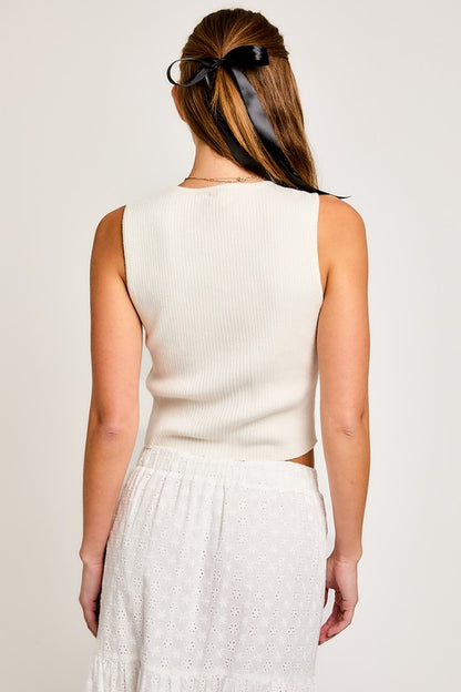 Lydia Coquette Bow Sweater Tank