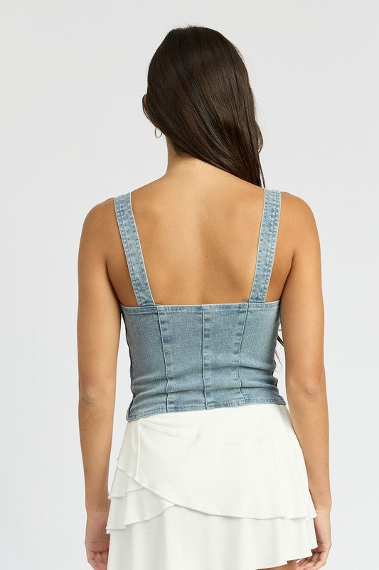 Danielle Denim Cargo Corset Top