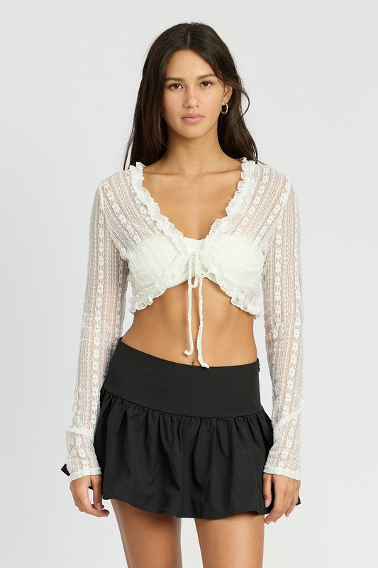 Beach Days Ruffle Lace Cardigan