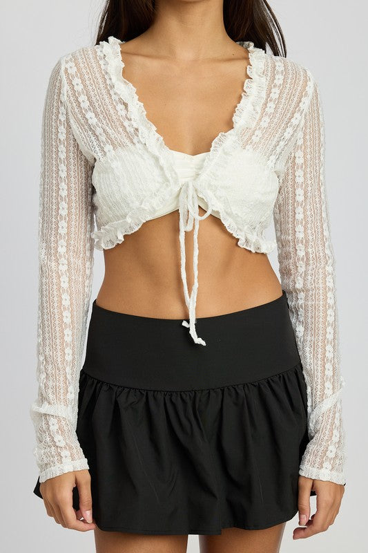 Beach Days Ruffle Lace Cardigan