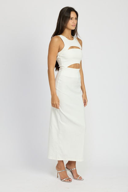 Isabella Sleeveless Cut Out Midi Dress