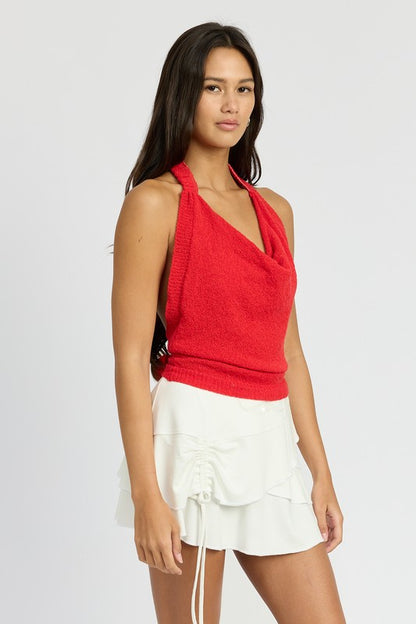 Riley Cowl Neck Halter Top