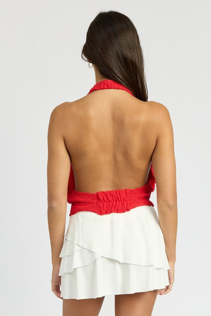 Riley Cowl Neck Halter Top