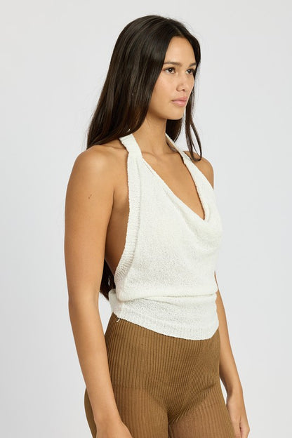 Riley Cowl Neck Halter Top