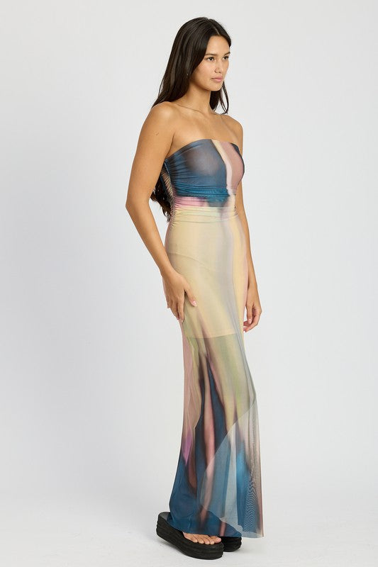 Stella Shirred Tube Maxi Dress