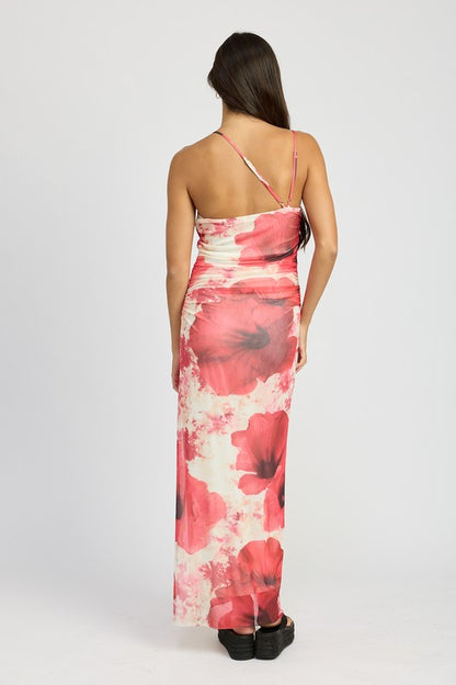 Rosie One Shoulder Ruched Maxi Dress