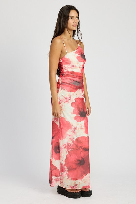 Rosie One Shoulder Ruched Maxi Dress