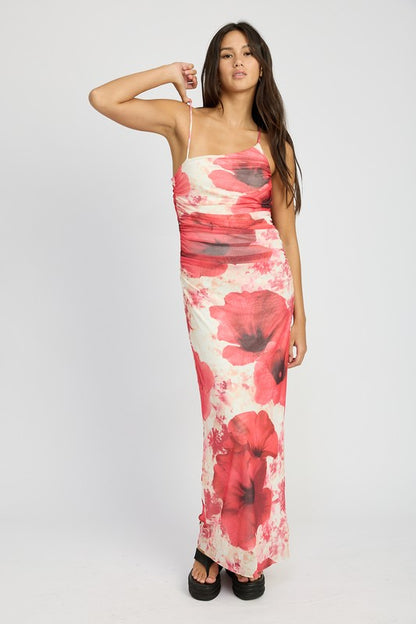 Rosie One Shoulder Ruched Maxi Dress