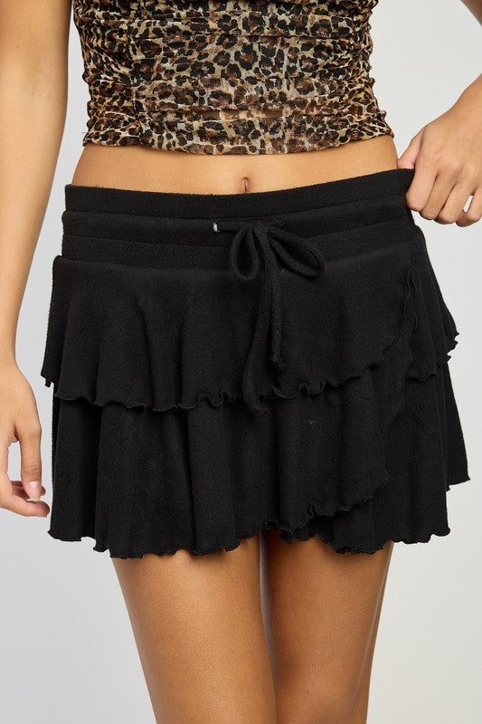 Henley Tiered Ruffle Mini Skort