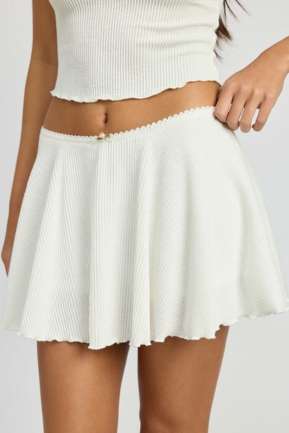 Kristie Flower Detail Mini Skirt