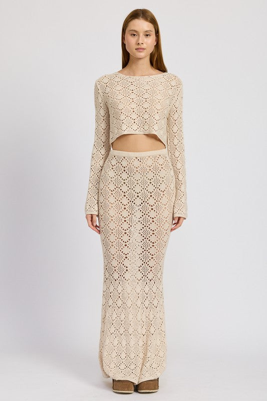 Sierra Mermaid Crochet Maxi Skirt