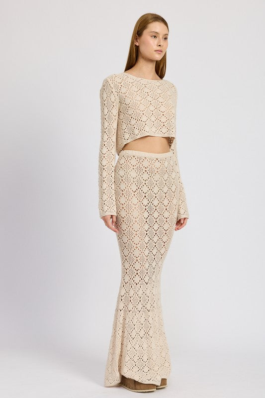 Sierra Mermaid Crochet Maxi Skirt