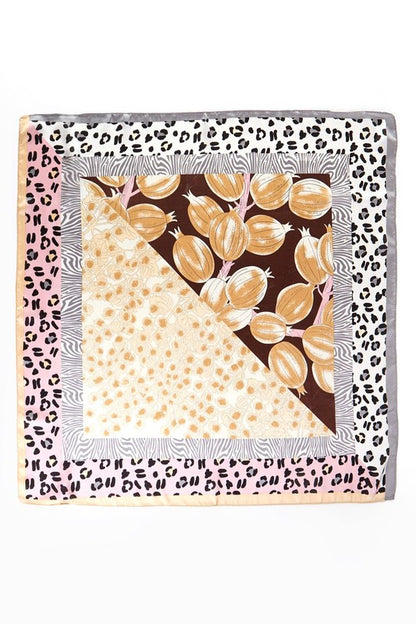 Mix Animal Printed Silky Square Scarf